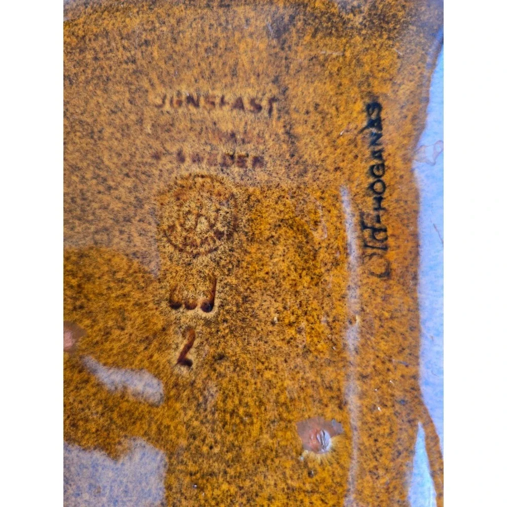 Vintage Hoganas Sweden‎ Keramik Amber Glazed Stoneware Rectangular Baker